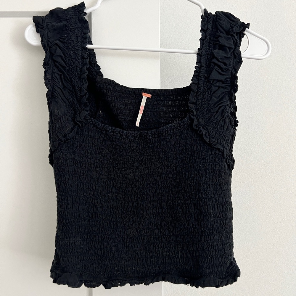 Free People Black Stretchy Crop top Size Small